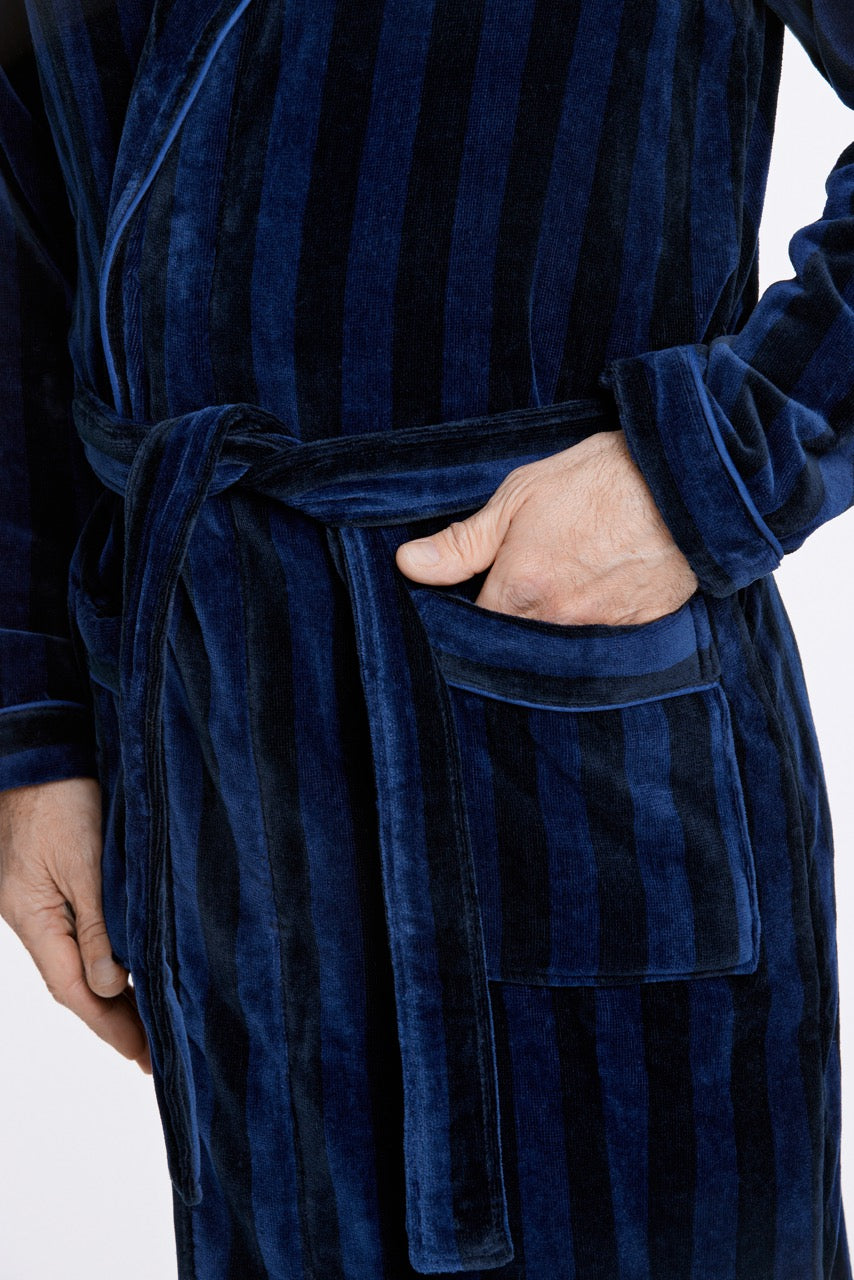 Striped bathrobe