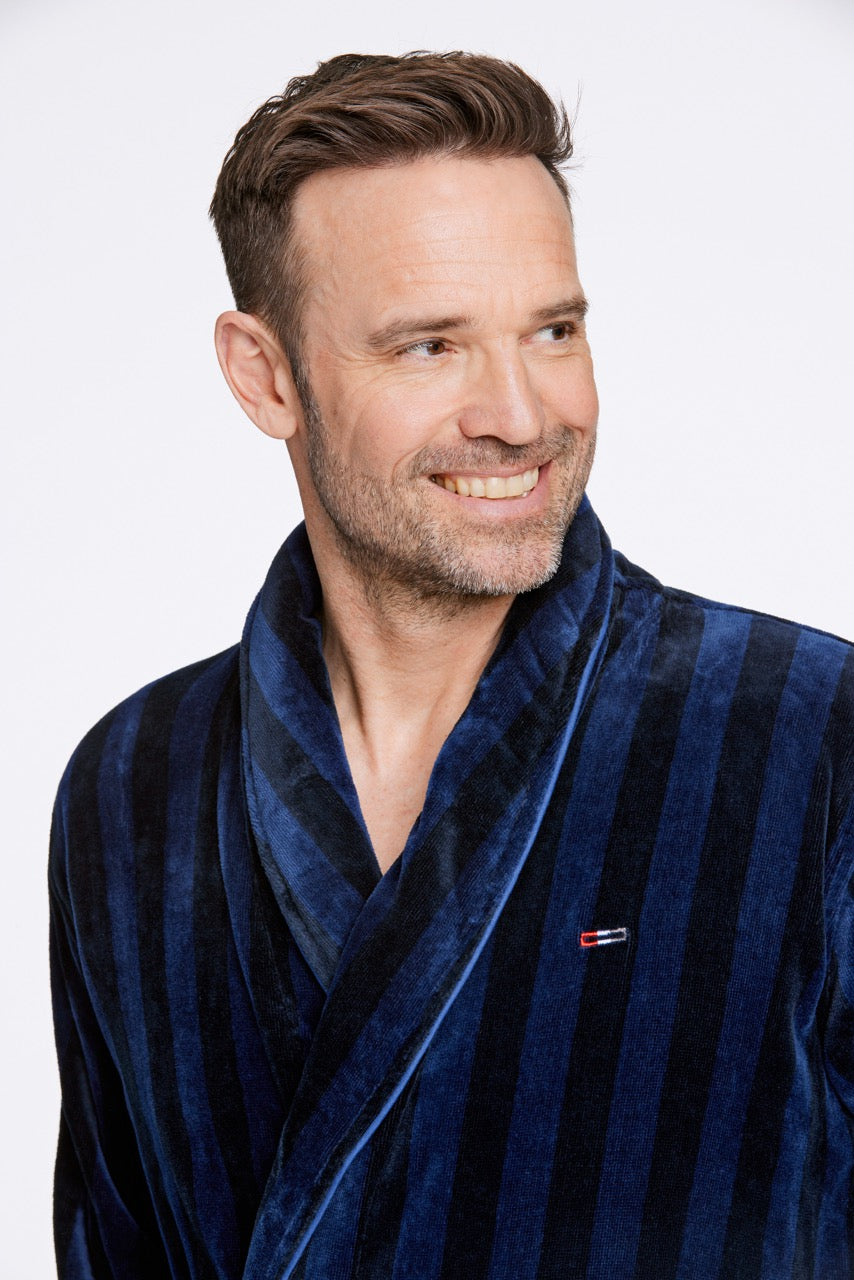 Striped bathrobe