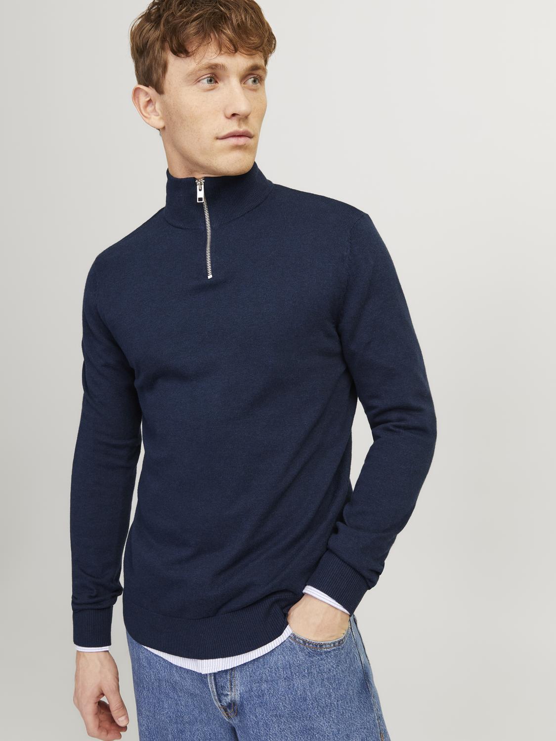 STRIK - Jjeemil Knit Polo Half Zip Ls Noos - - Hr Ravn