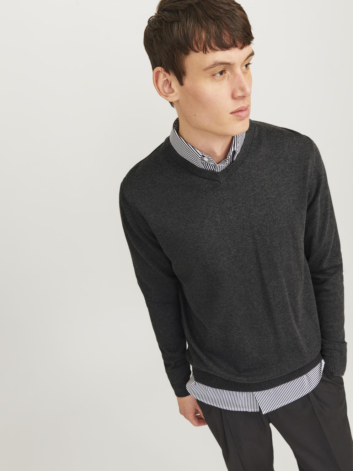 Pullovers - Jjebasic Knit V-Neck Noos - - Hr Ravn
