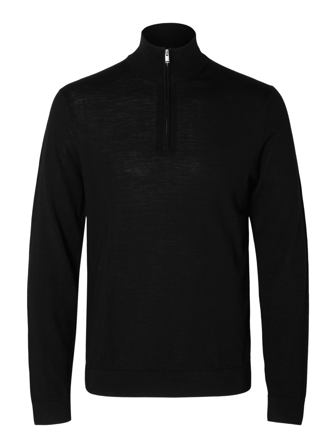Slhtray Ls Knit Merino Half Zip Noos