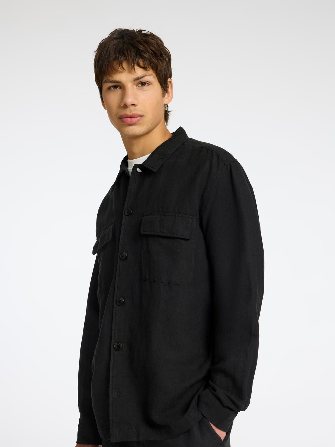 Slh-Leroy Linen Blend Overshirt Ls Noos