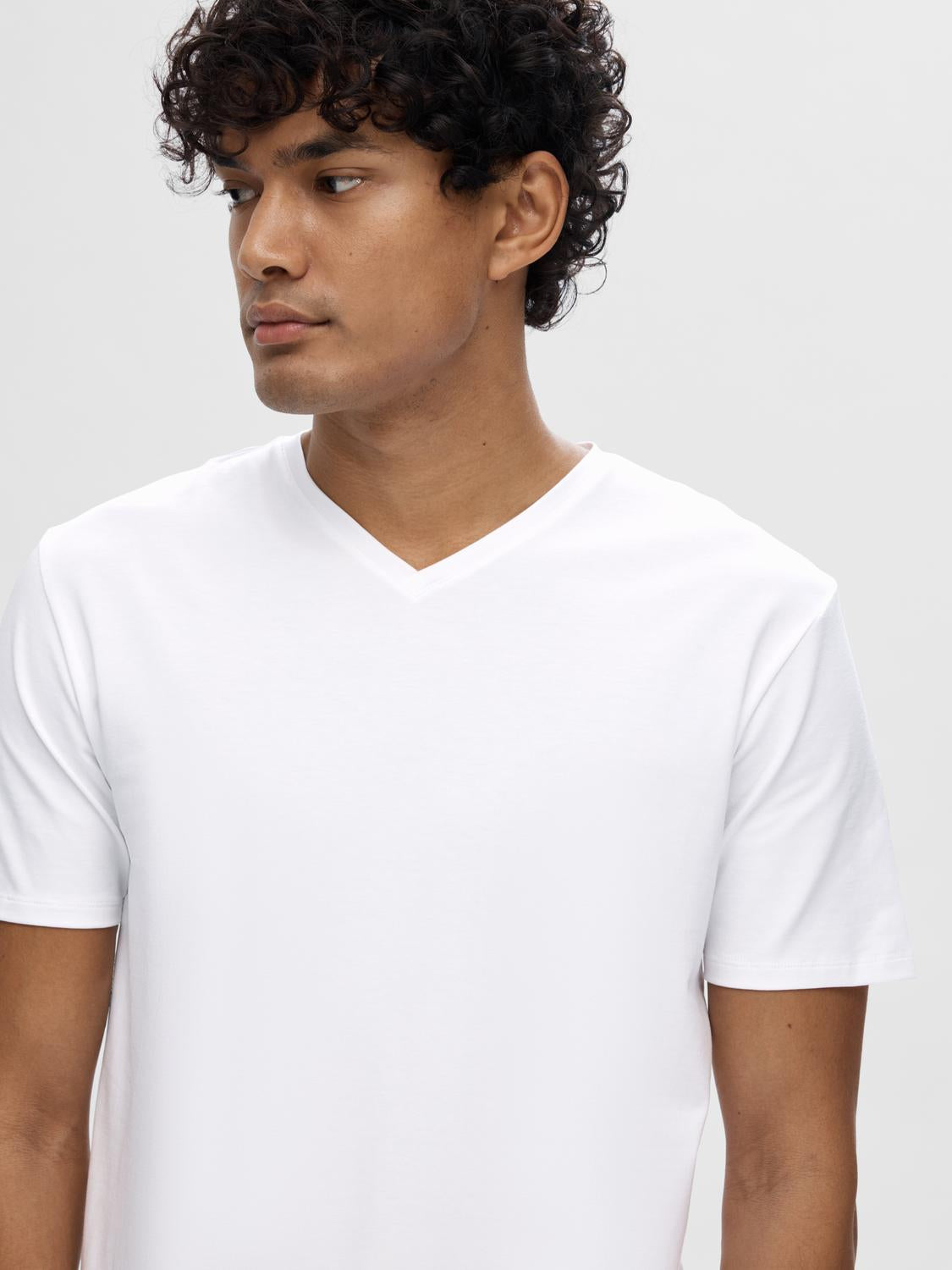 T-SHIRTS - Slhnewpima Ss V-Neck Tee Noos - - Hr Ravn