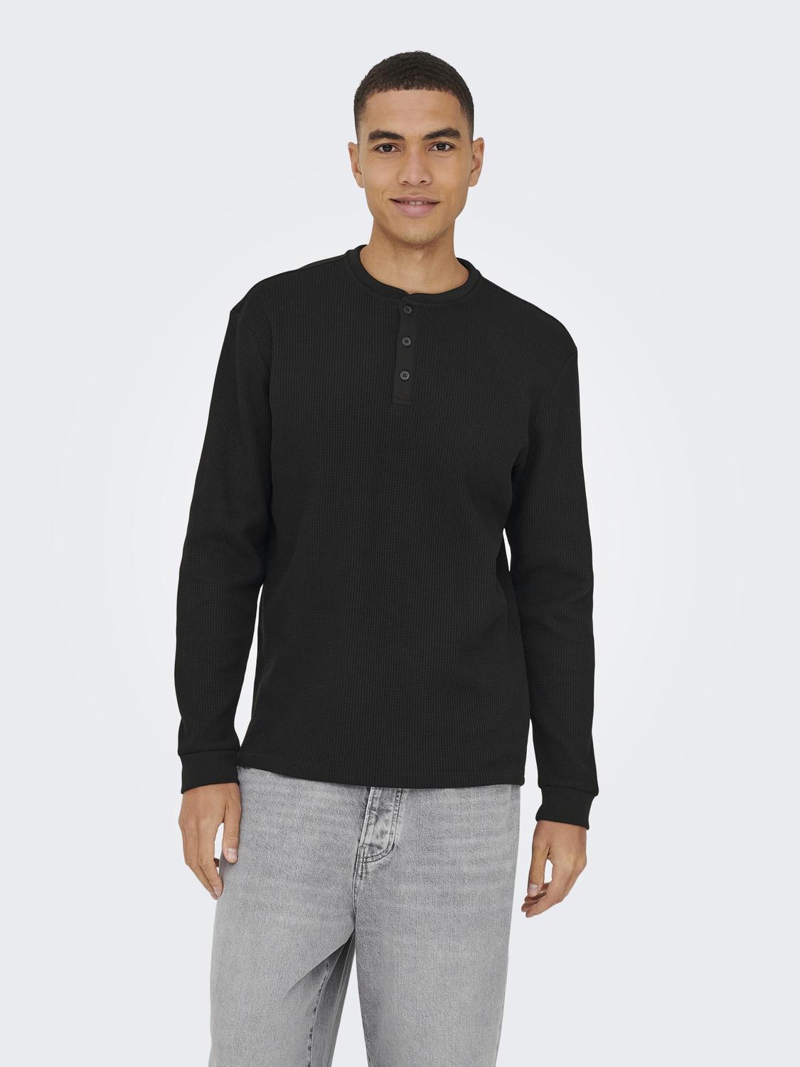 T-shirts - Onstobie Reg Ls Henley Tee Noos - - Hr Ravn