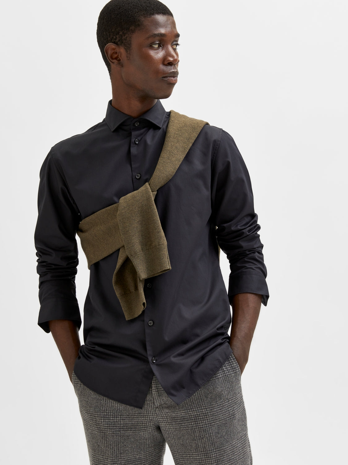 Slhslim-Ethan Shirt Ls Cut Away Noos