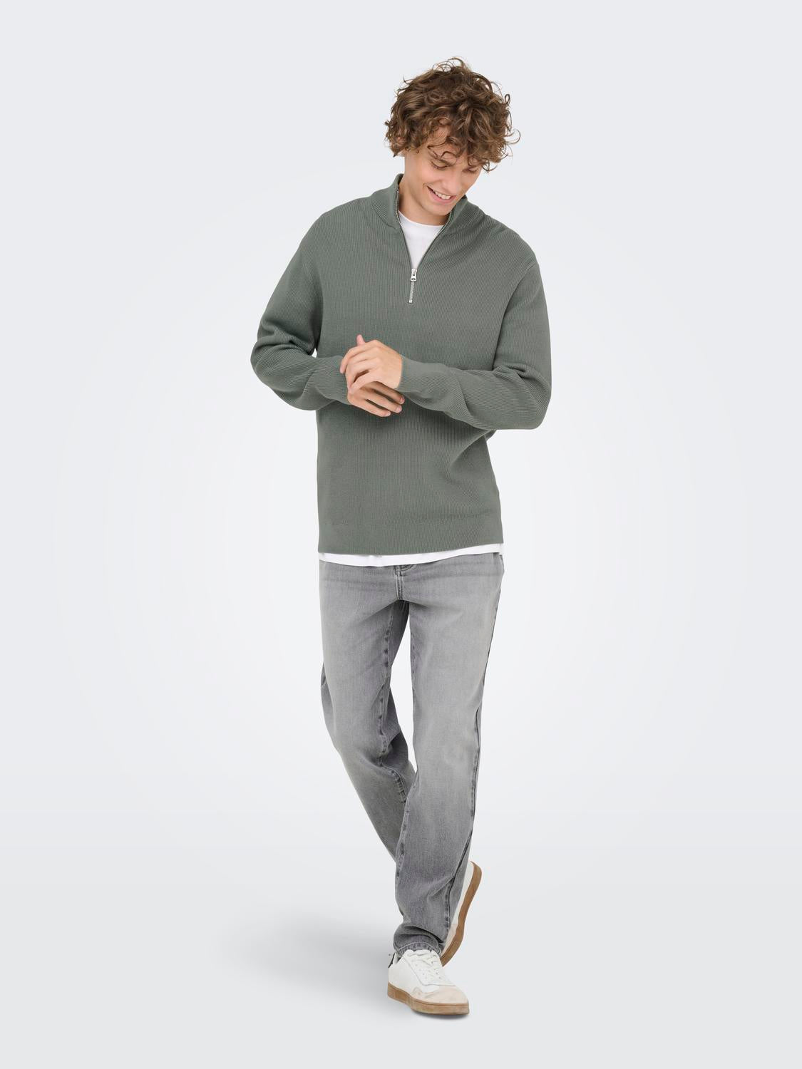 Onsphil Reg 12 Struc Half Zip Strikkegenser i flere størrelser