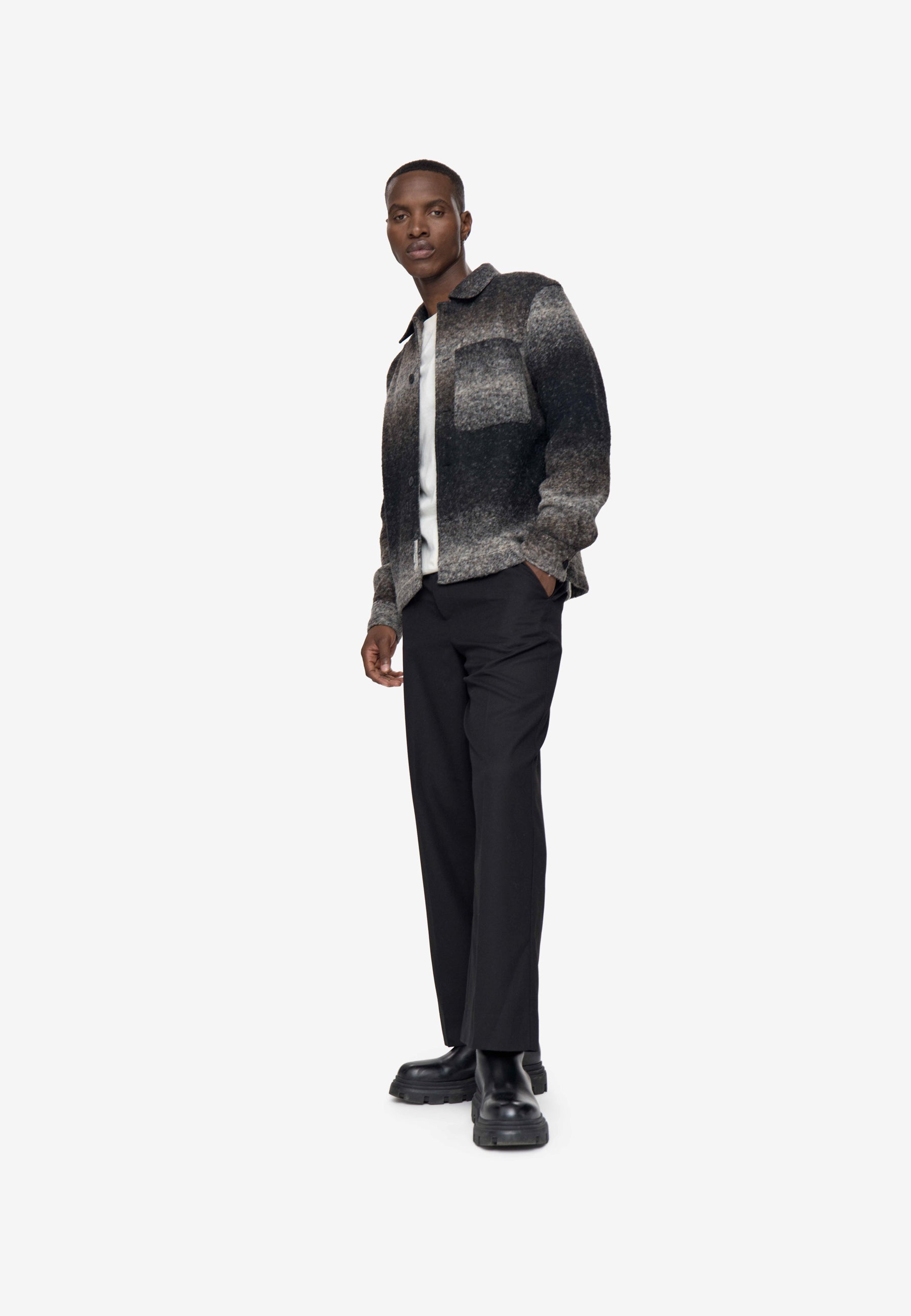 minimum male Chandler overshirt 4467 Overshirt 980M Dark Grey Melange