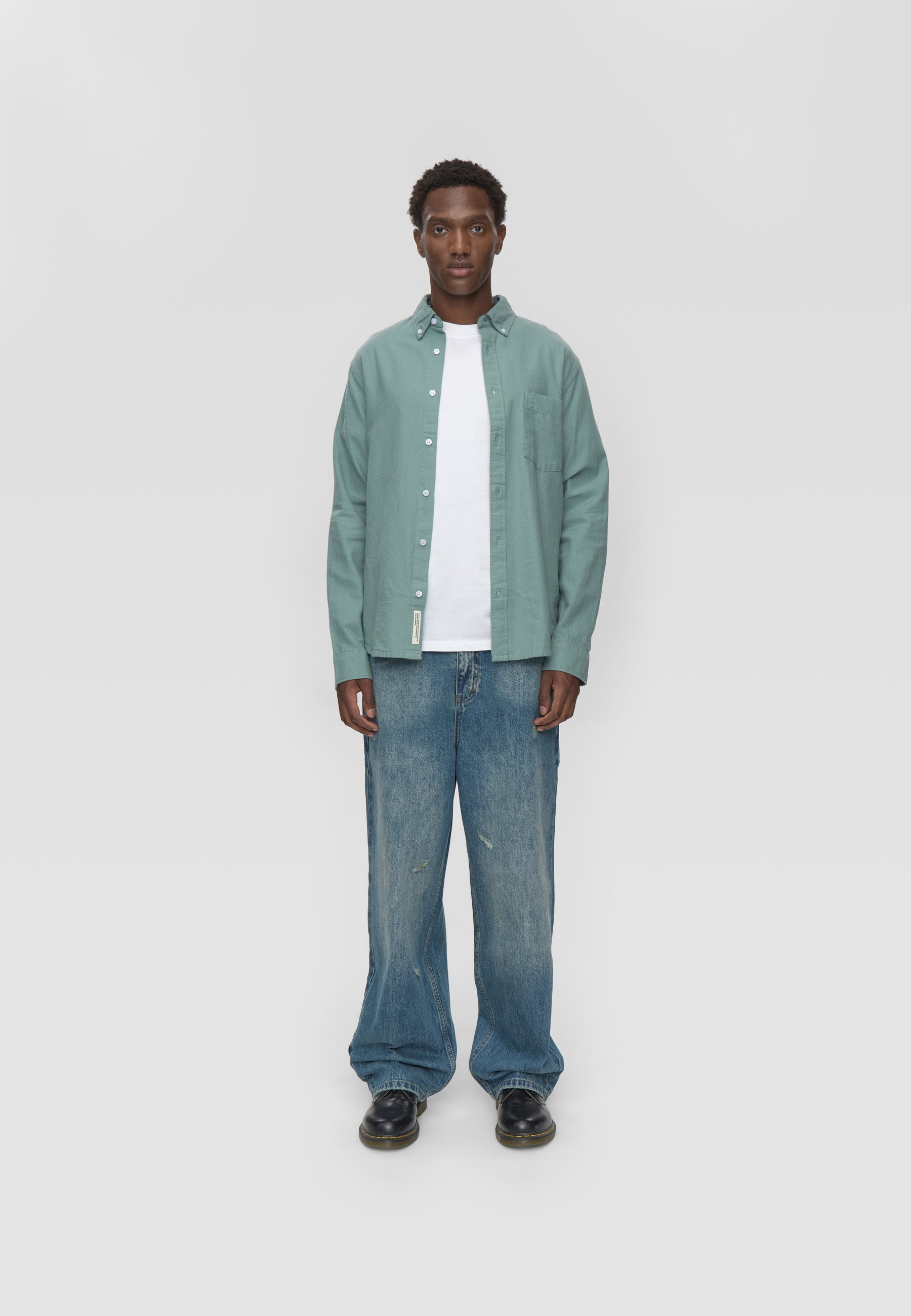 minimum male Colt langærmet reg skjorte 0063 Long Sleeved Shirt 5107 Chinois green