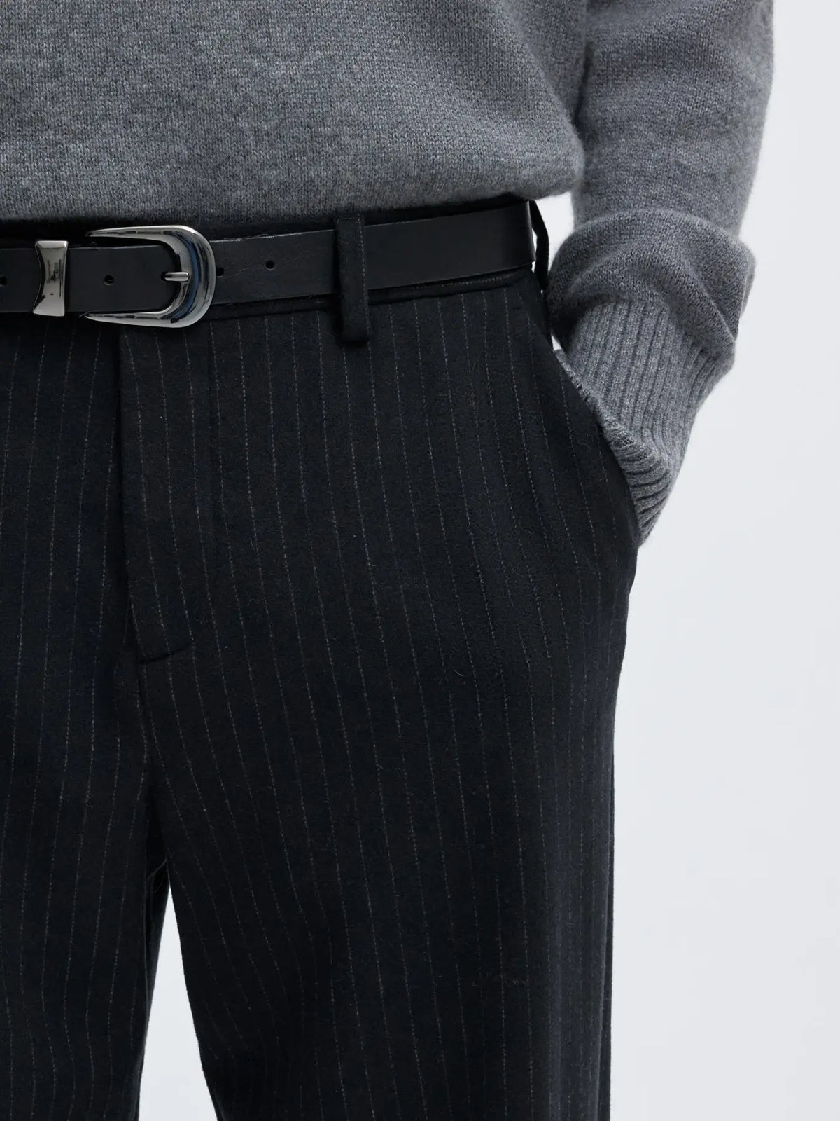 Slm220-Loose Luke Wool Blend Stripe Pant