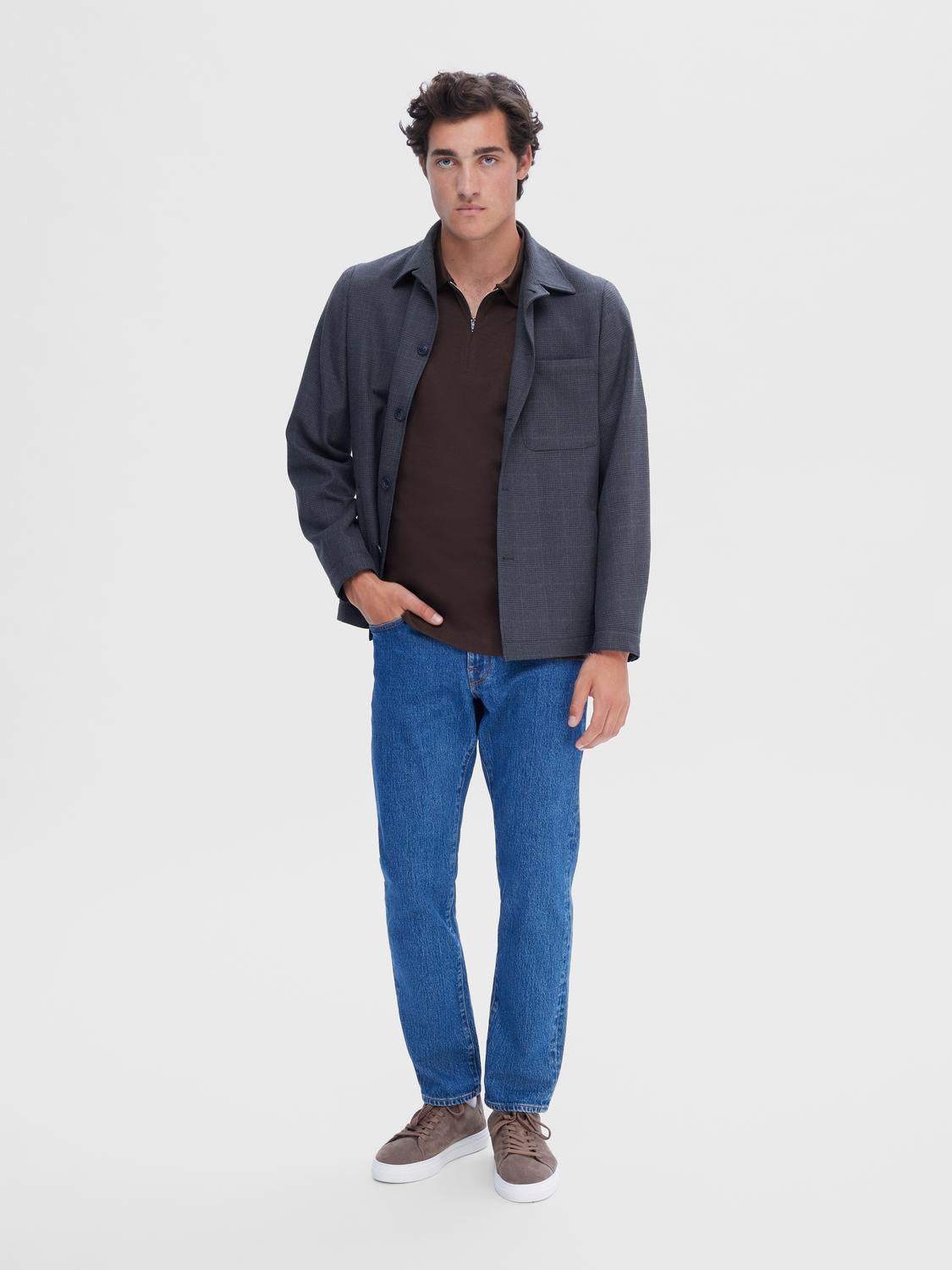 Slhfave Sport Zip Ss Polo Noos