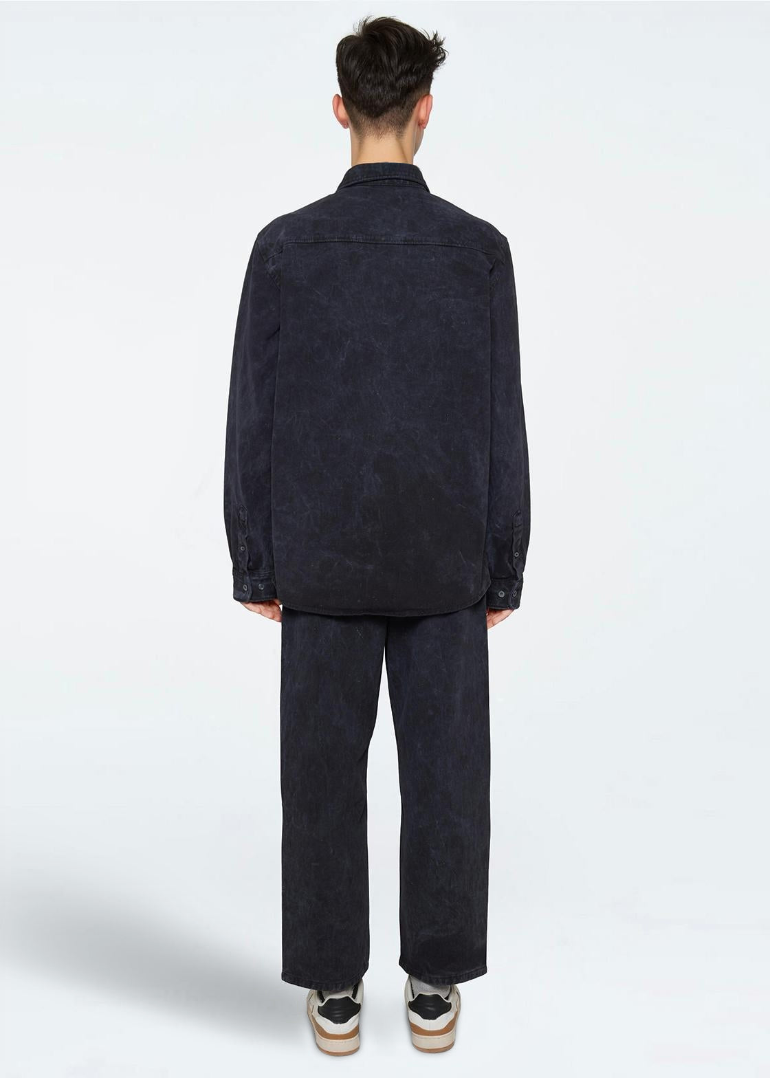 minimum male Douglas Denim Shirt 4387 Long Sleeved Shirt 999 Black