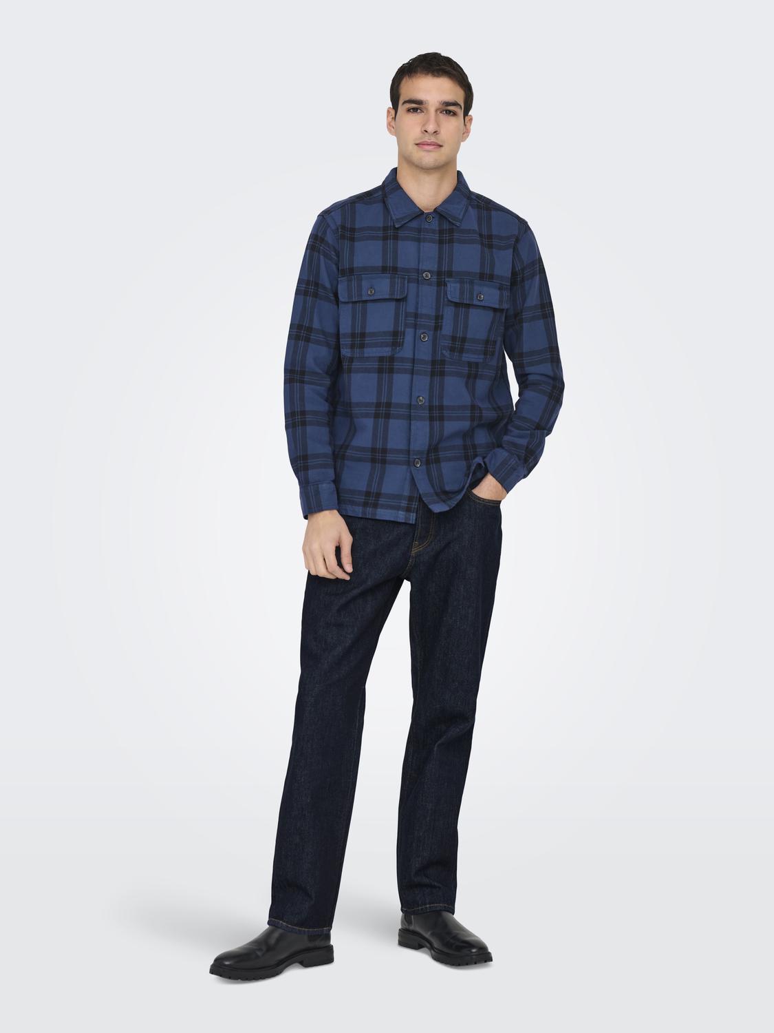 Only & Sons Jeans Uomo Onsedge Straight Fit Vita Media - Denim Lavato Tai DNM Noos