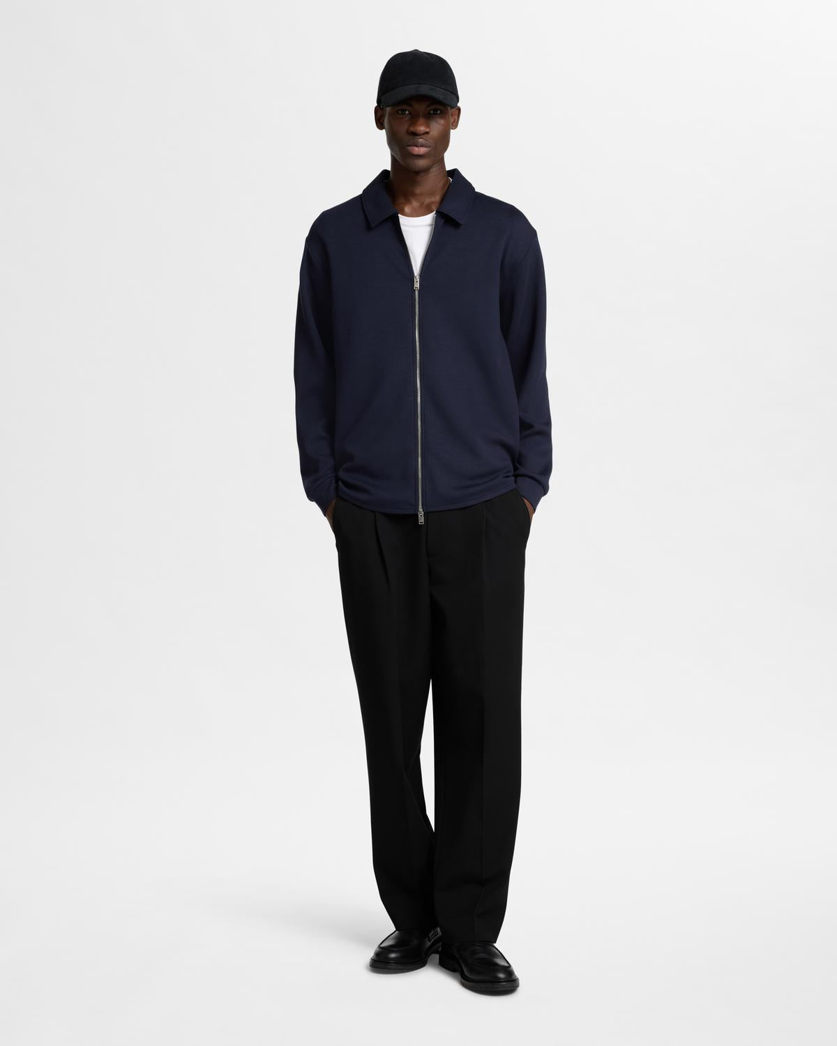 CARDIGAN - Slhemanuel Soft Full Zip Sweat Noos - - Hr Ravn