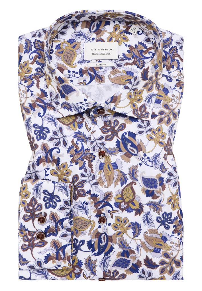 LANGE SKJORTER - TEXTURE COTTON SLIM FIT - - Hr Ravn