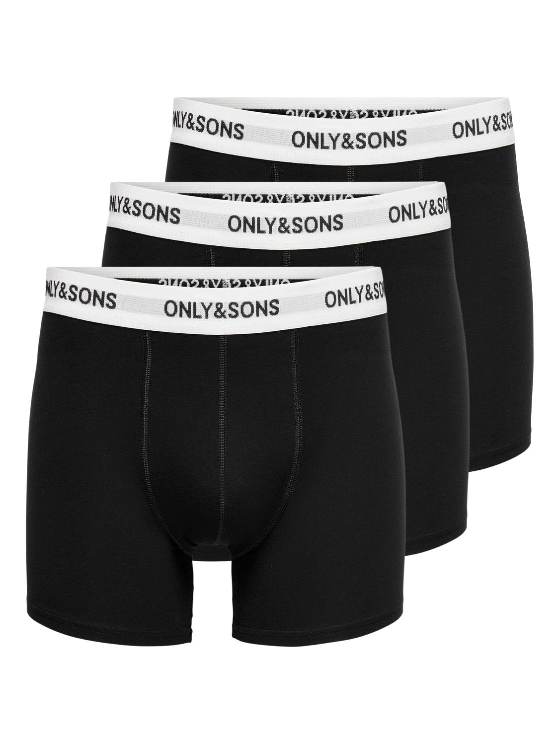 UNDERBUKSER - Onsfitz Solid Boxer 3Pack Noos - - Hr Ravn