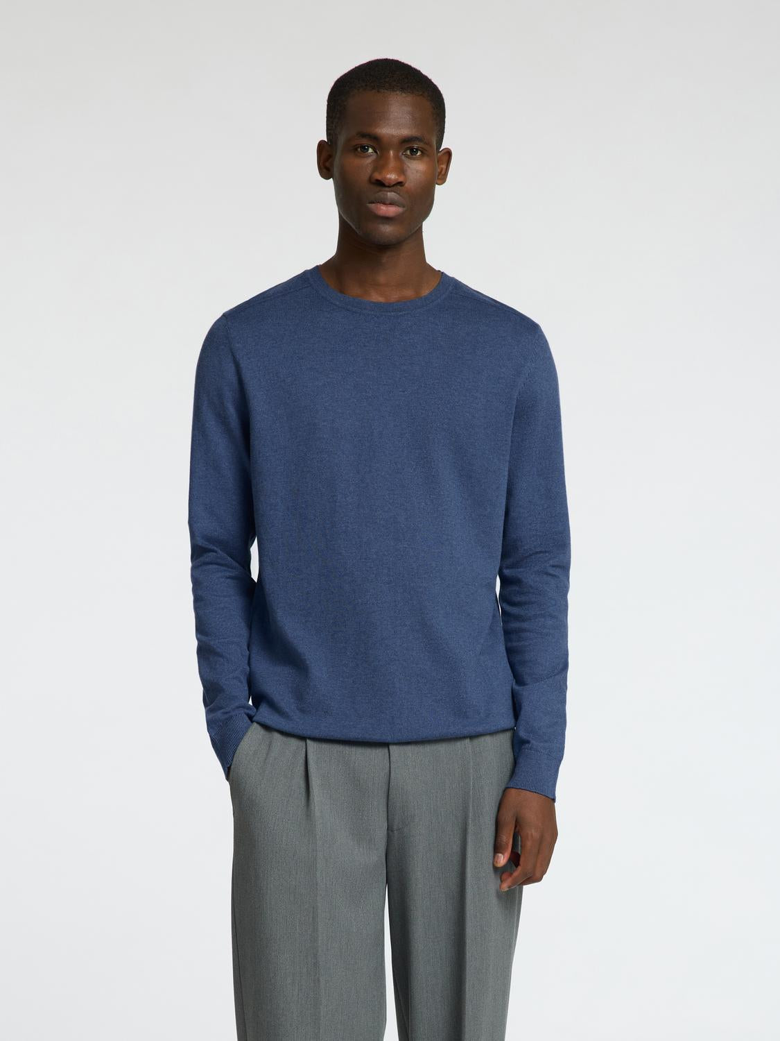 STRIK - Slhberg Crew Neck Noos - - Hr Ravn