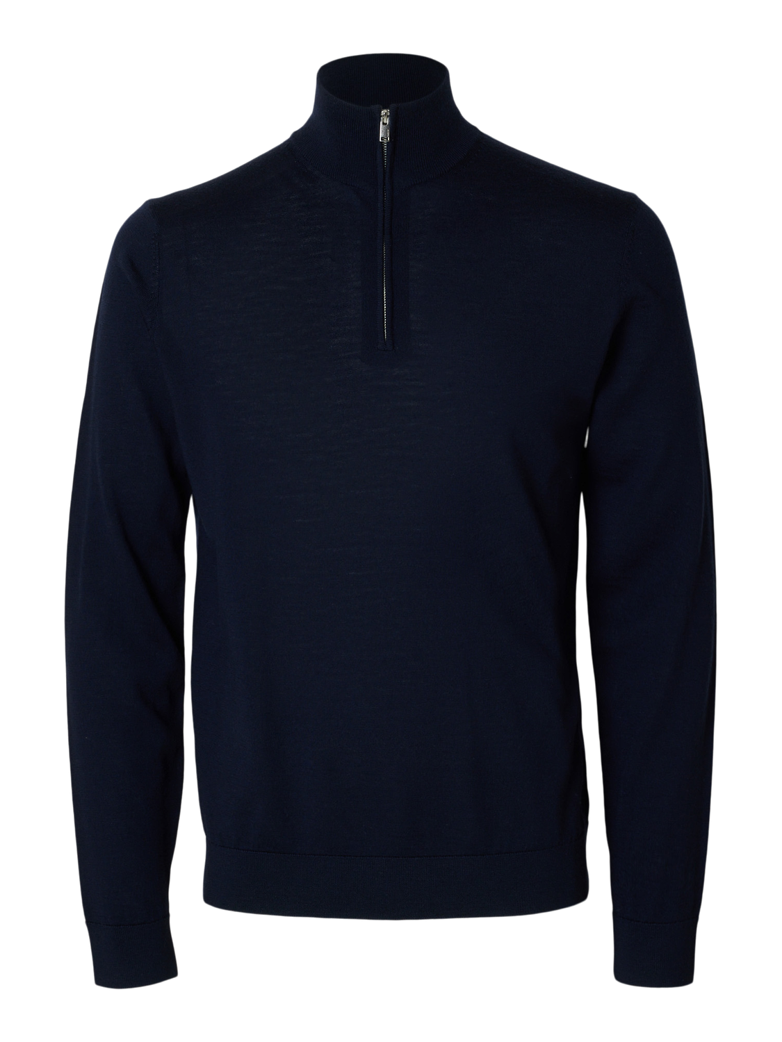 Slhtray Ls Knit Merino Half Zip Noos