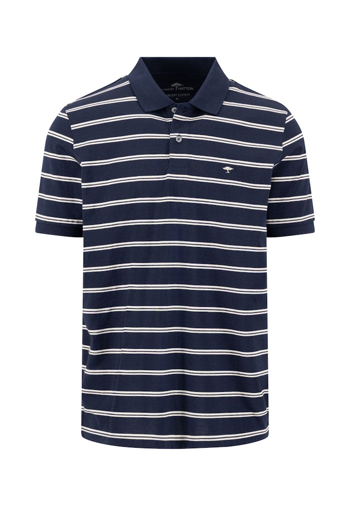 Fynch Hatton Textured Striped Polo