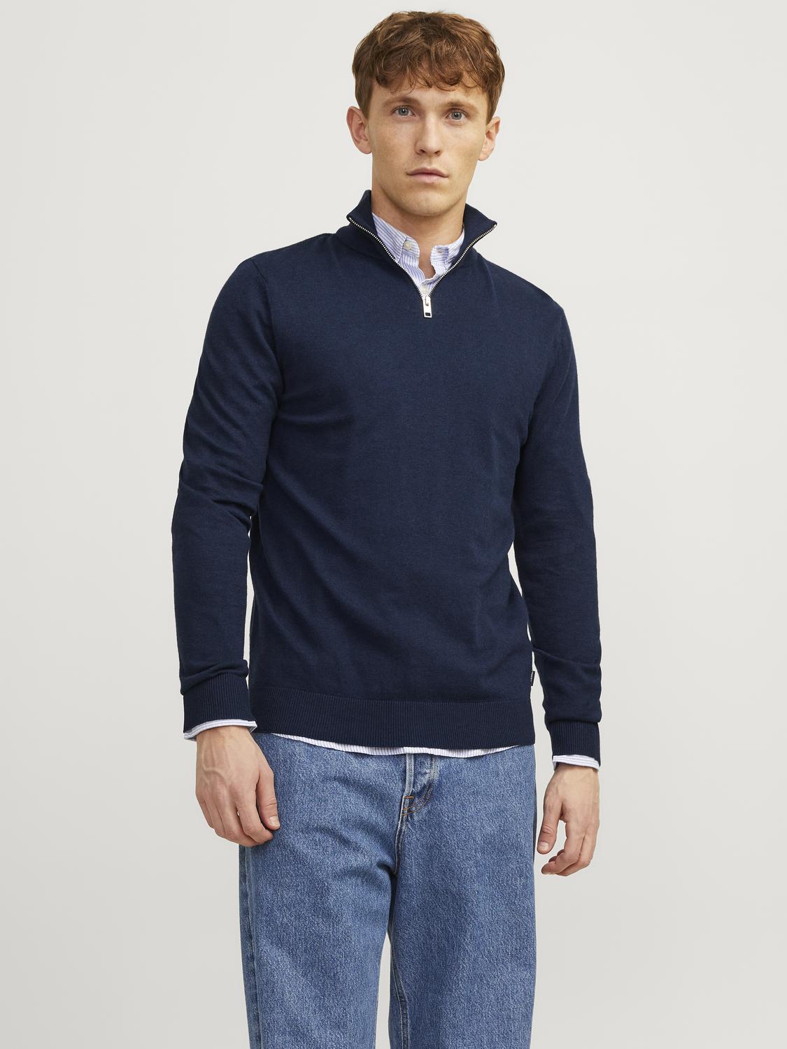 STRIK - Jjeemil Knit Polo Half Zip Ls Noos - - Hr Ravn