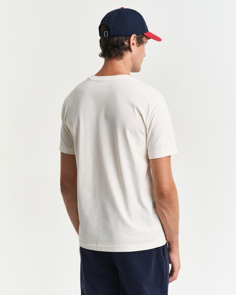 Ensfarvet T-shirt M/ Logo