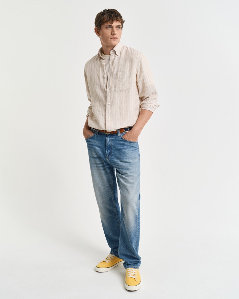 Reg Linen Stripe Shirt