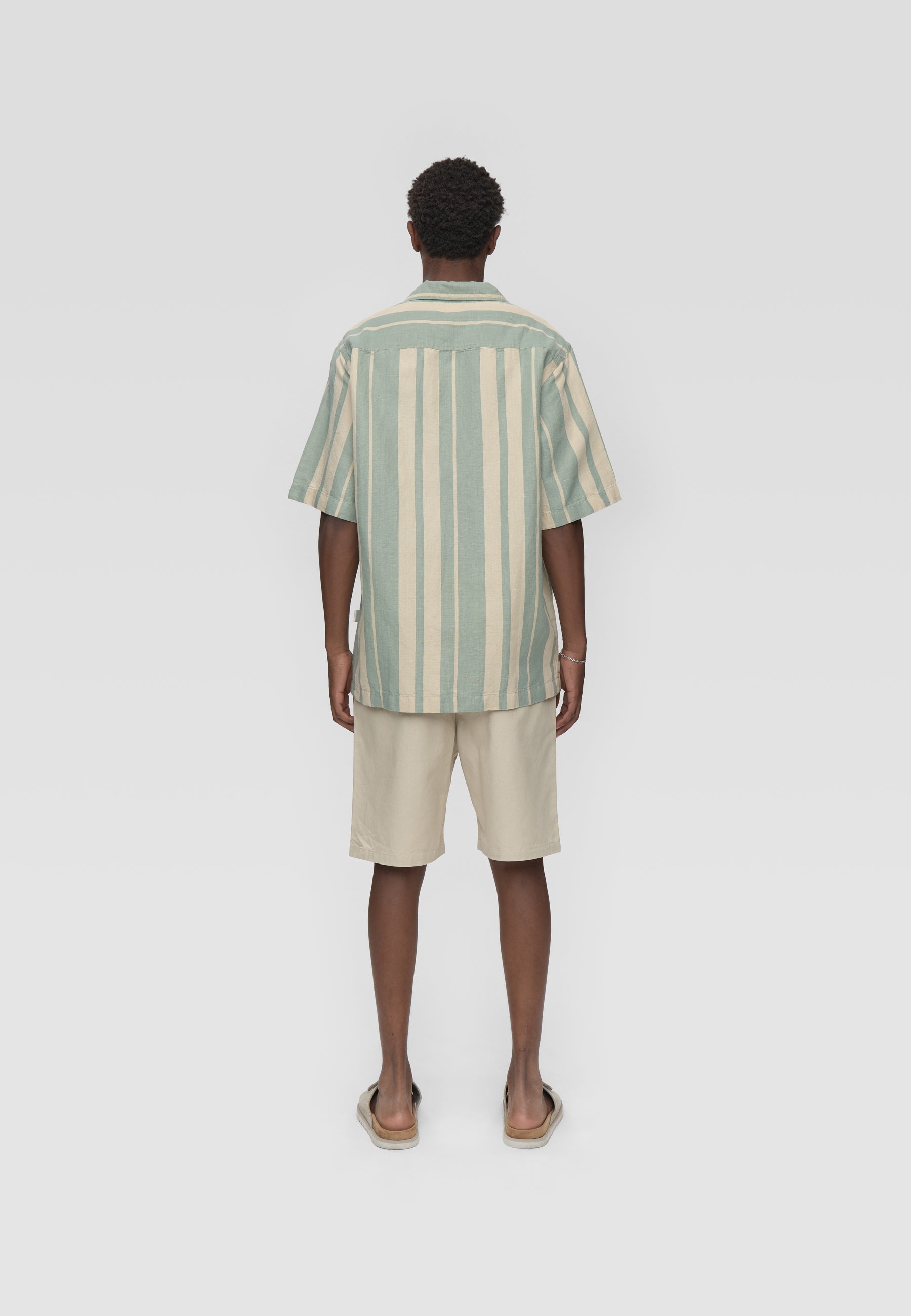 minimum male Hayden reg ss striped shirt 4577 Short Sleeved Shirt 5107 Chinois green