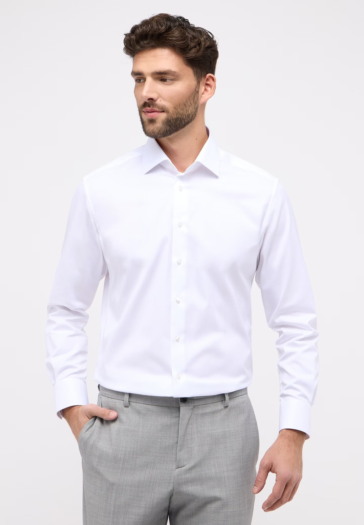 LANGE SKJORTER - Eterna Ensfarvet Modern Fit - - Hr Ravn