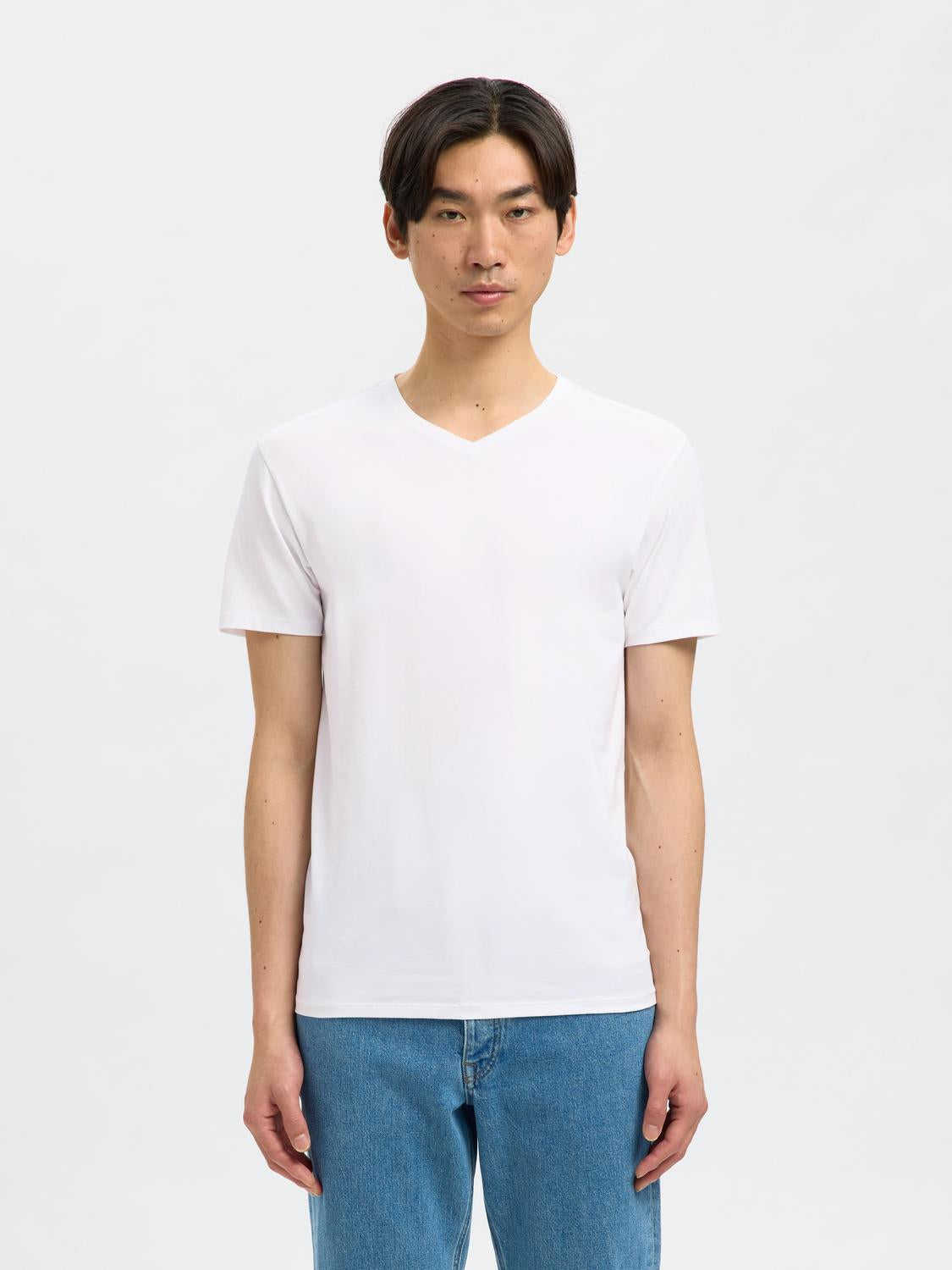 T-SHIRTS - Slhnewpima Ss V-Neck Tee Noos - - Hr Ravn