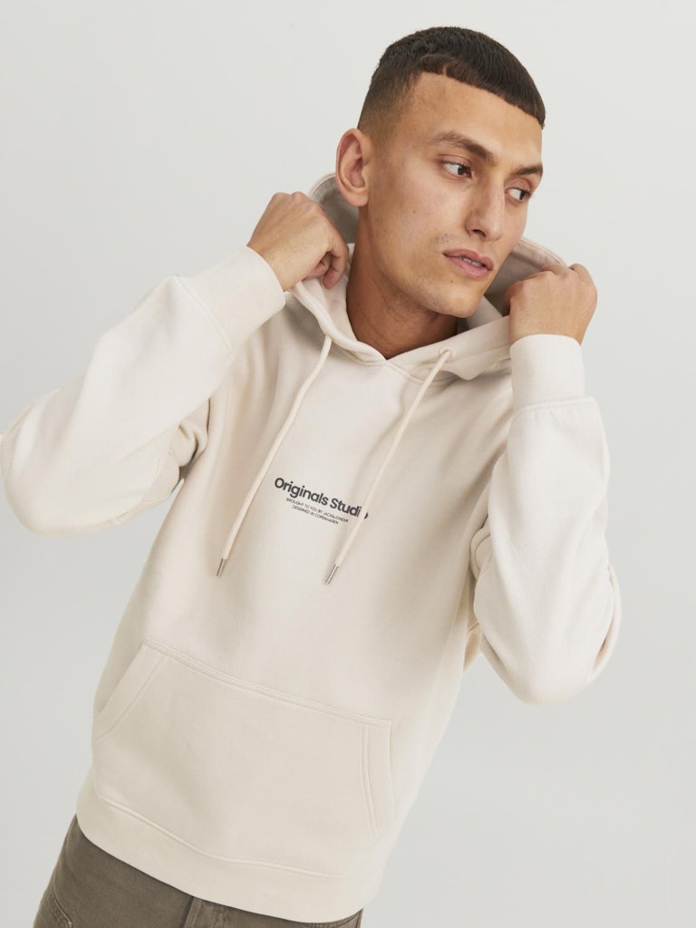 SWEATSHIRTS - Ensfarvet Hoodie Med Logo - - Hr Ravn