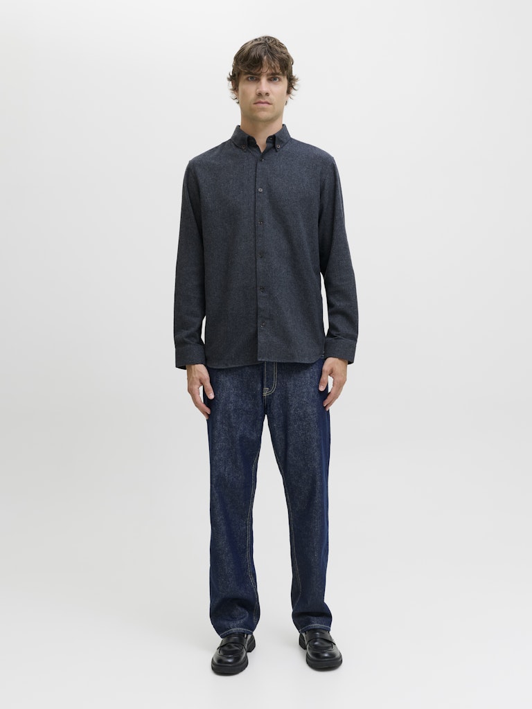 LANGE SKJORTER - Jrebike Melange Shirt LS - - Hr Ravn