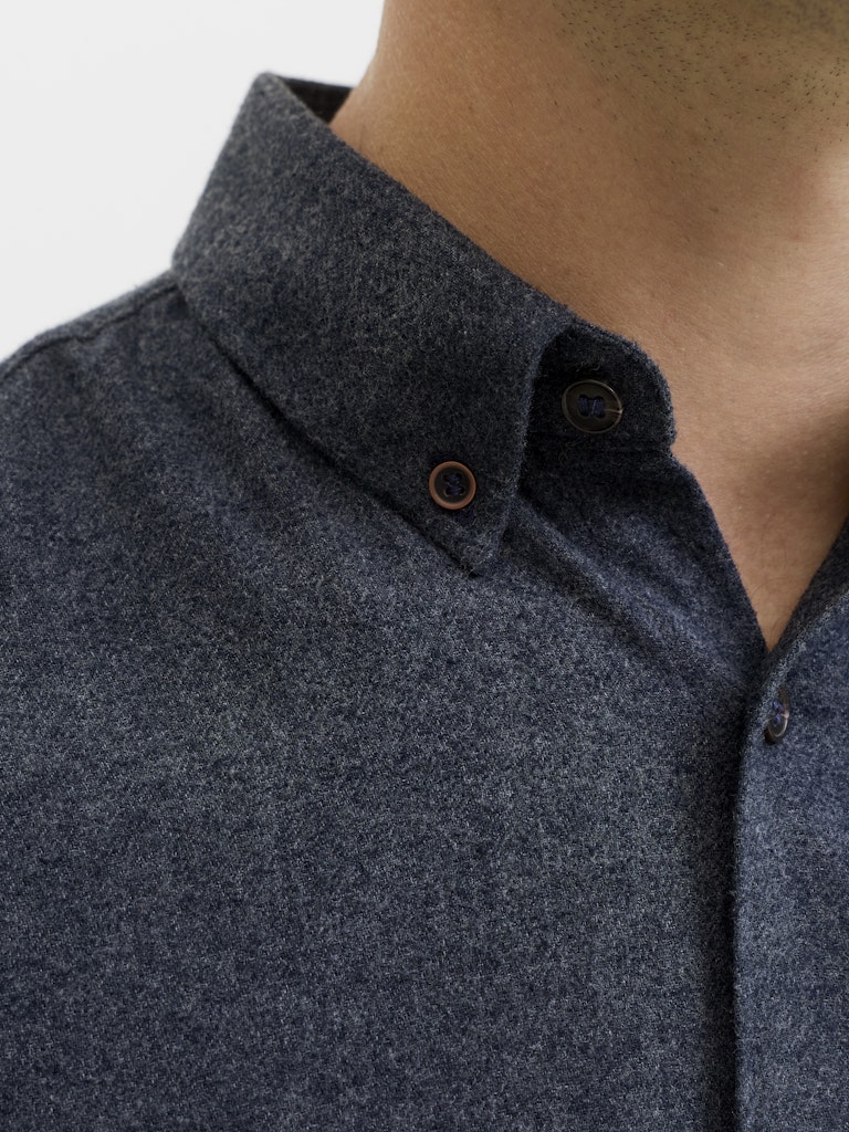 LANGE SKJORTER - Jrebike Melange Shirt LS - - Hr Ravn