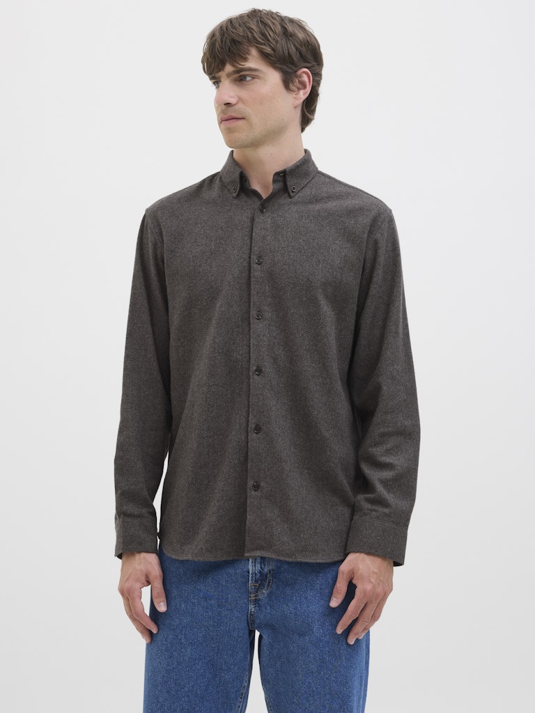 LANGE SKJORTER - Jrebike Melange Shirt LS - - Hr Ravn