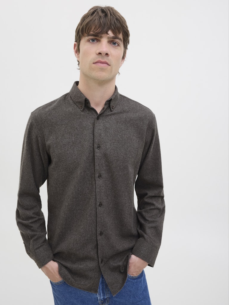 LANGE SKJORTER - Jrebike Melange Shirt LS - - Hr Ravn