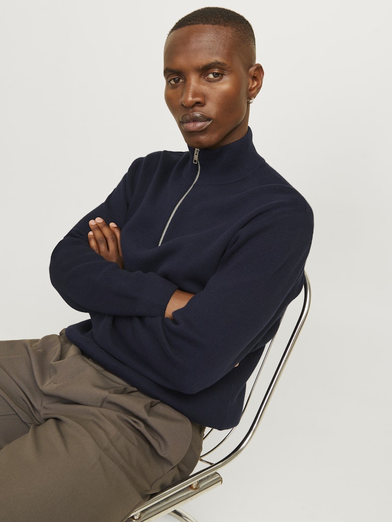 STRIK - Jprblamilano Stitch Knit Half Zip - - Hr Ravn