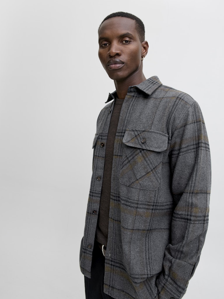 JPRRAYLE MELANGE CHECK L/S OVERSHIRT SN