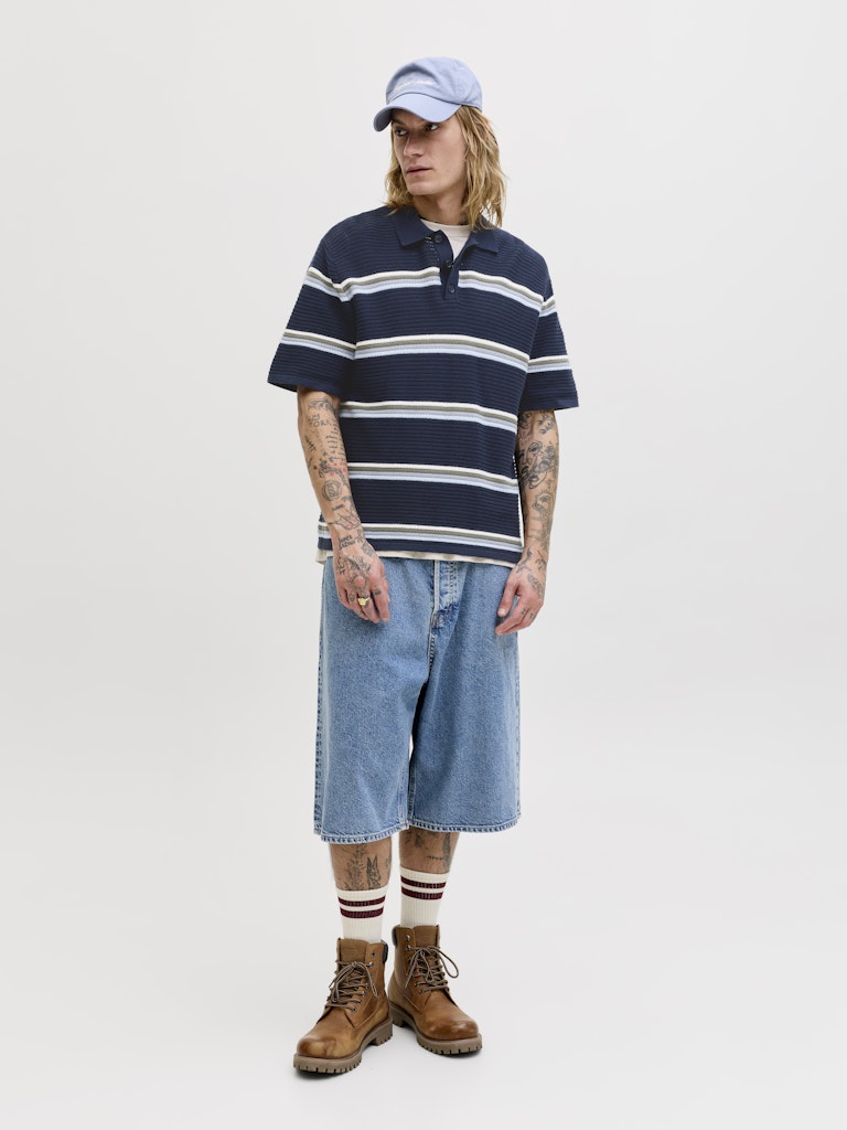 POLO SHIRTS - JORMAINE KNIT STRIPE POLO SN - - Hr Ravn