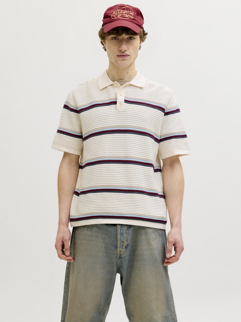 POLO SHIRTS - JORMAINE KNIT STRIPE POLO SN - - Hr Ravn