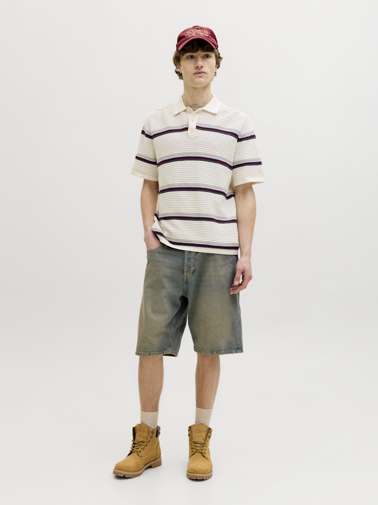POLO SHIRTS - JORMAINE KNIT STRIPE POLO SN - - Hr Ravn