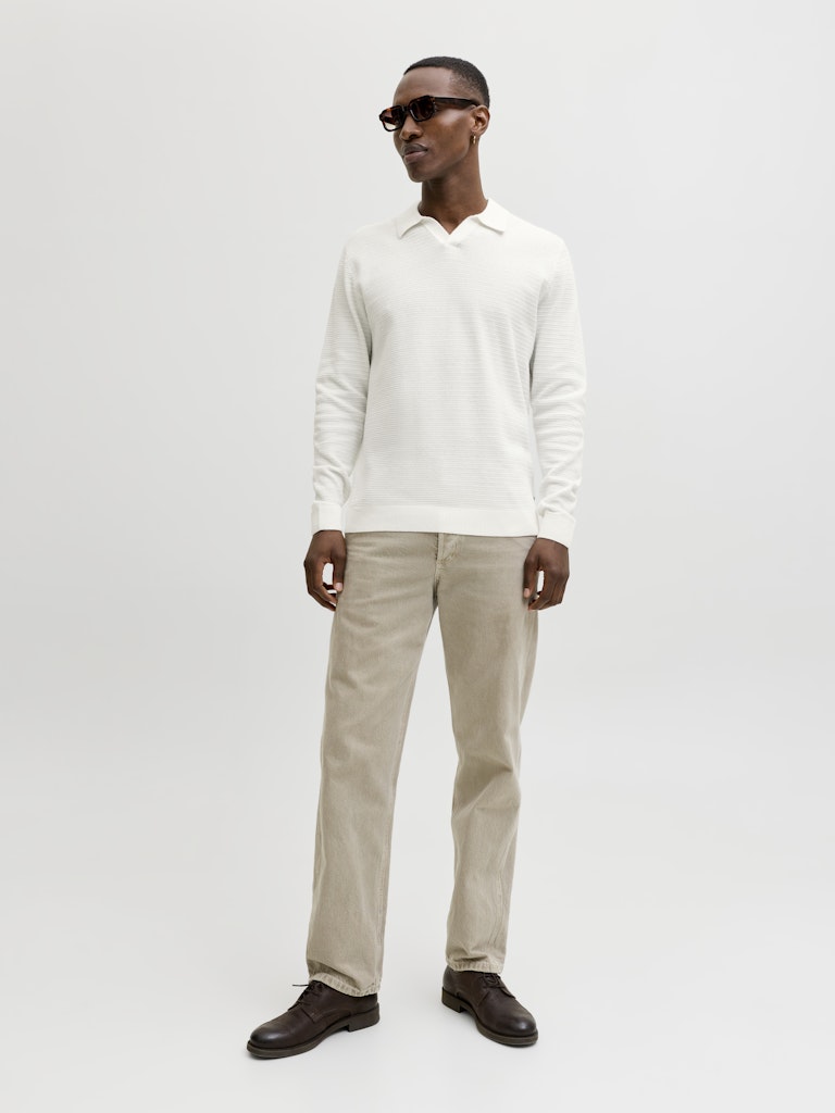 STRIK - JPRBLURILEY KNIT SPLIT NECK LS SN - - Hr Ravn