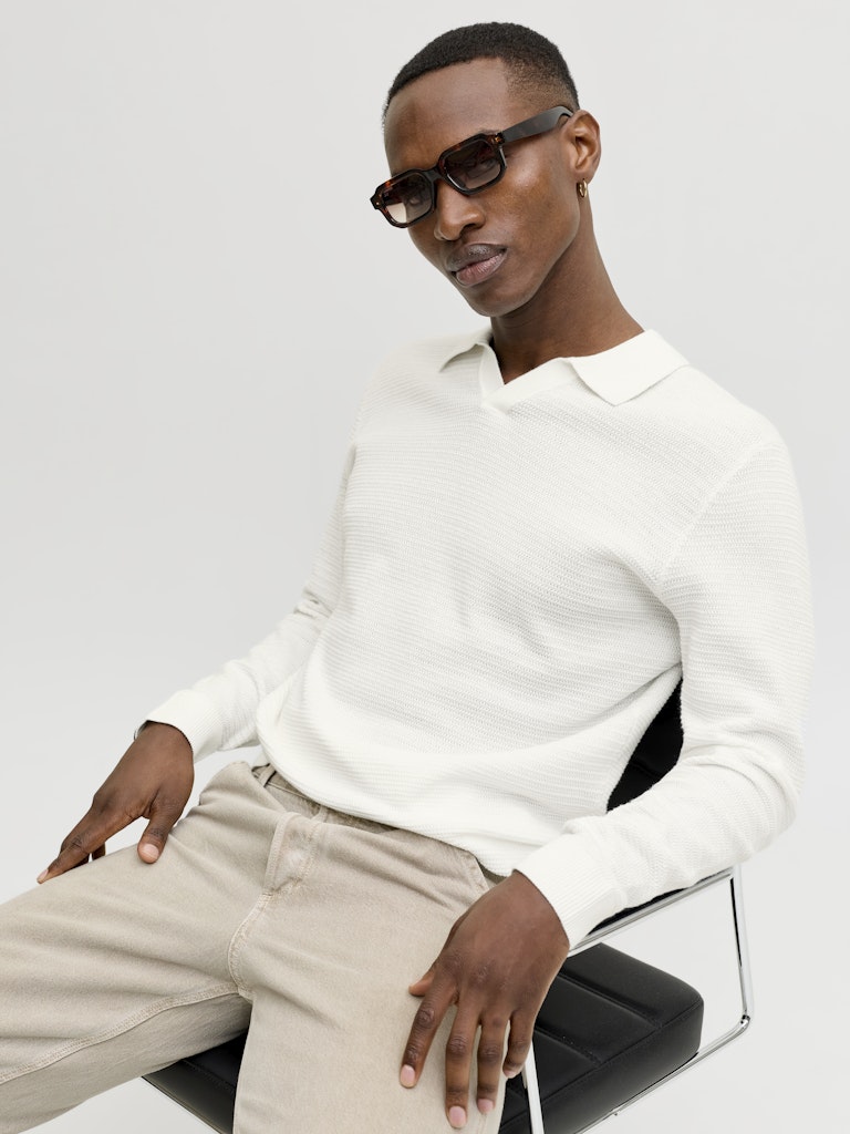 STRIK - JPRBLURILEY KNIT SPLIT NECK LS SN - - Hr Ravn