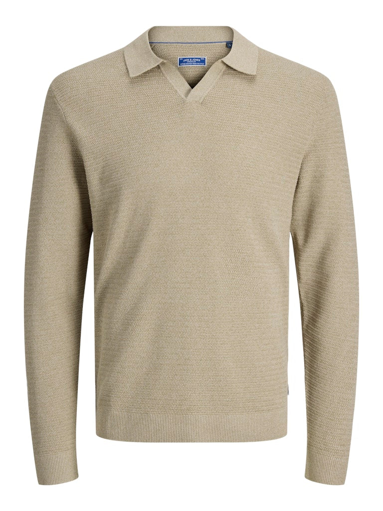 STRIK - JPRBLURILEY KNIT SPLIT NECK LS SN - - Hr Ravn