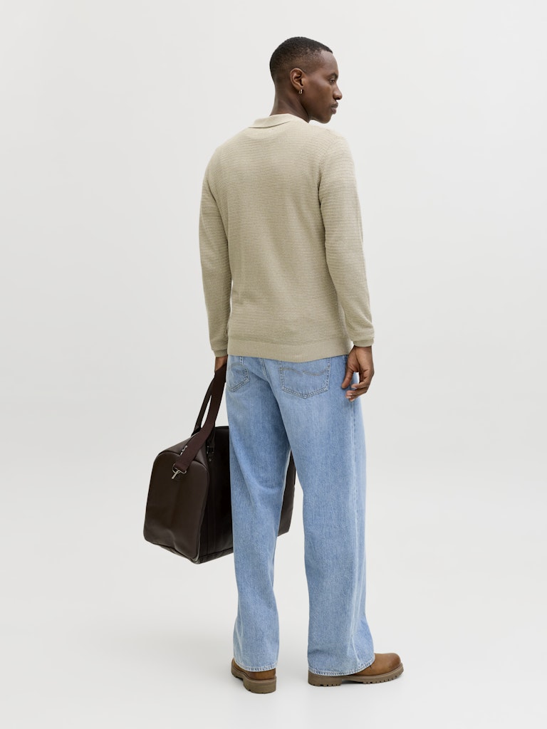 STRIK - JPRBLURILEY KNIT SPLIT NECK LS SN - - Hr Ravn
