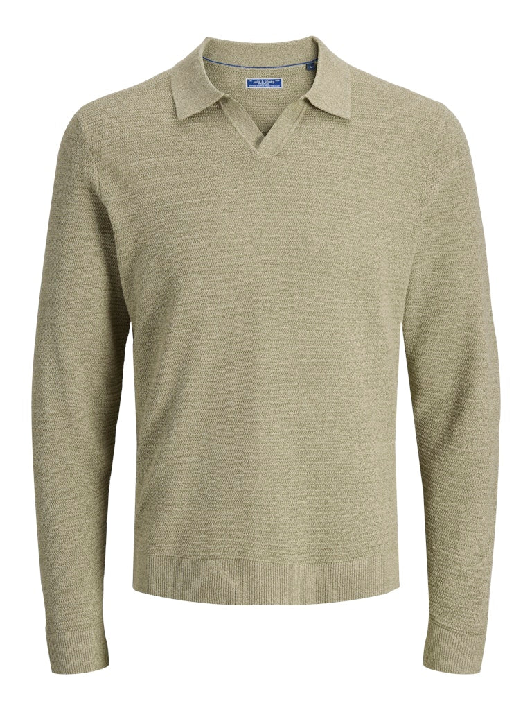 STRIK - JPRBLURILEY KNIT SPLIT NECK LS SN - - Hr Ravn