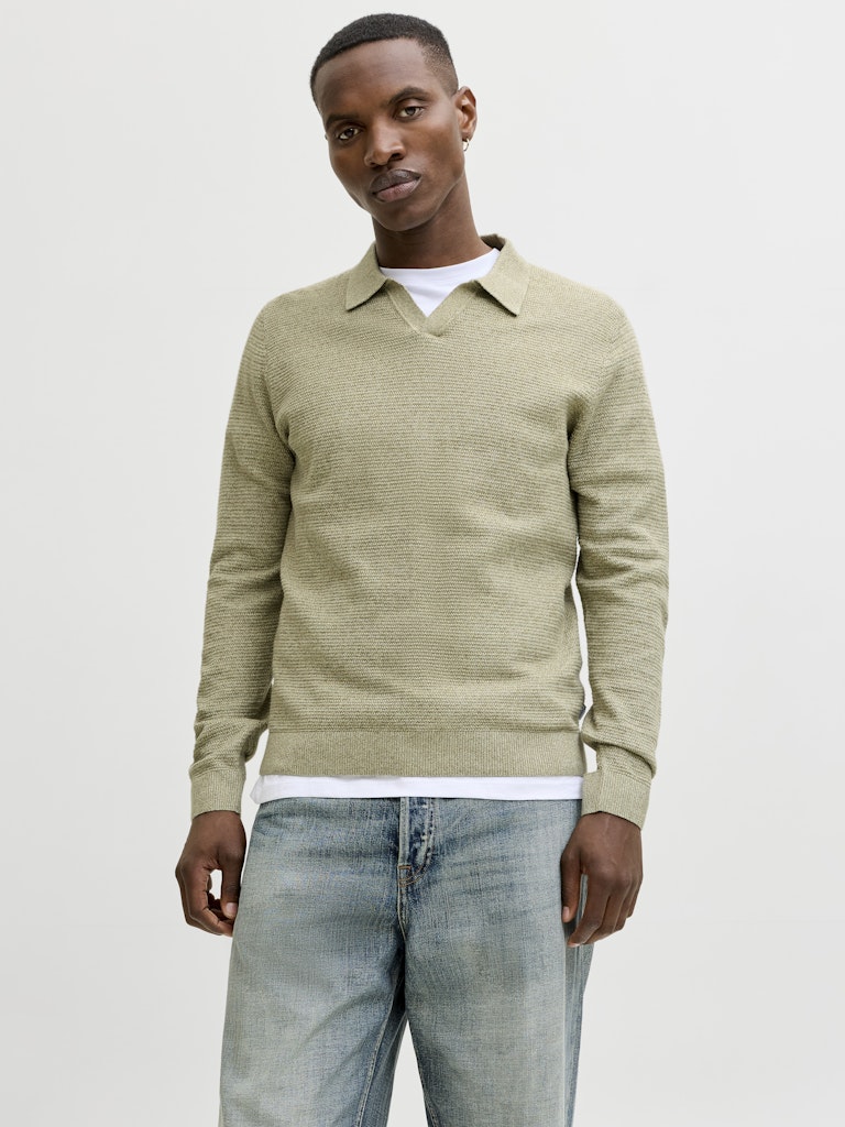 STRIK - JPRBLURILEY KNIT SPLIT NECK LS SN - - Hr Ravn