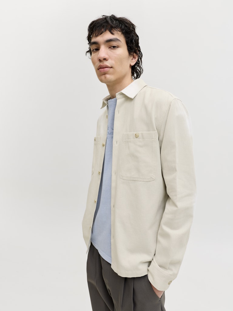JPRBLURAYLE LINEN BL. SOLID LS SHIRT SN