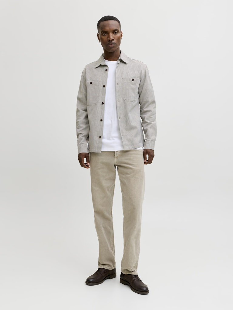 JPRBLURAYLE LINEN BL. SOLID LS SHIRT SN
