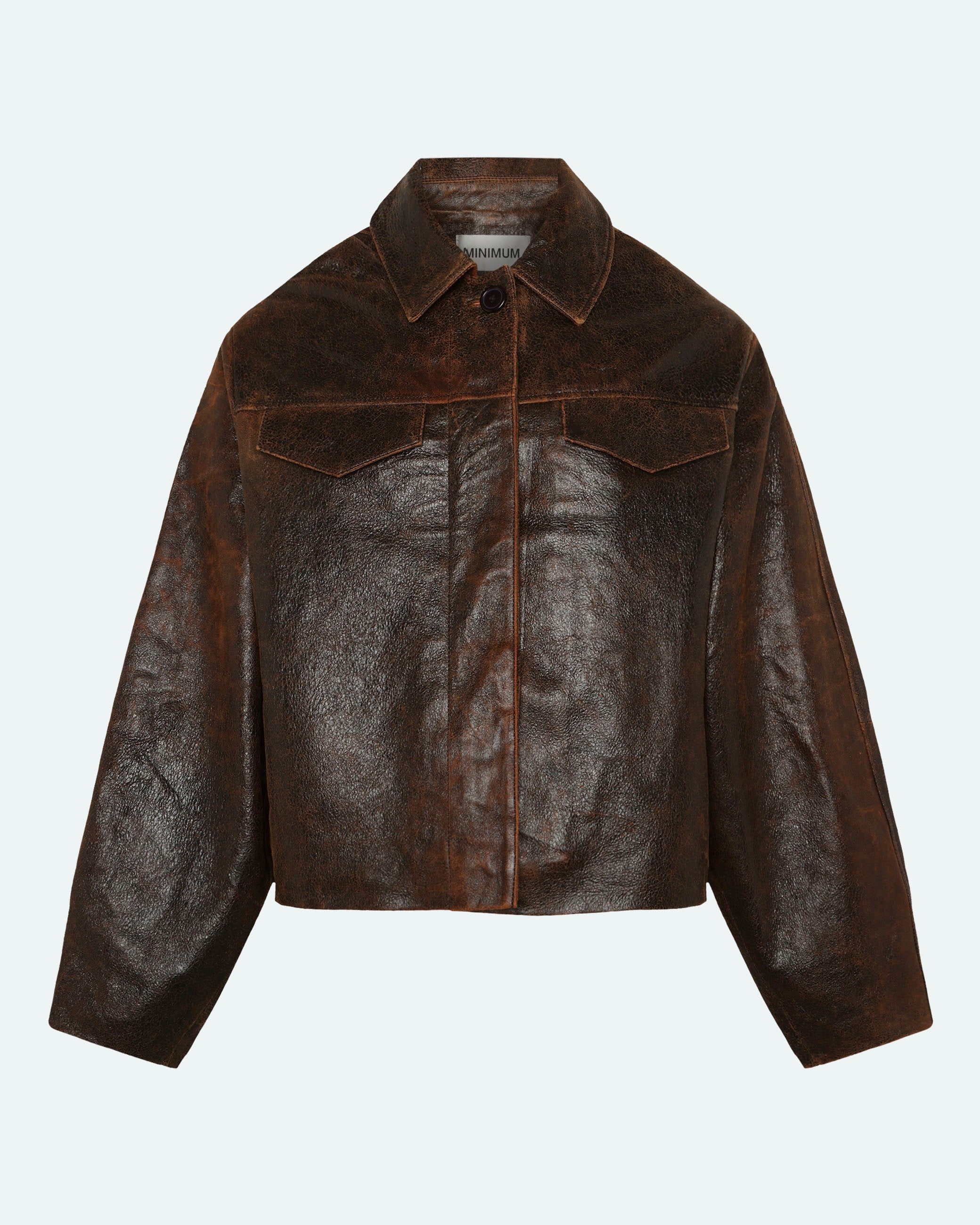 minimum male Lance Jacket 4447 Leather Jacket 1914 Seal Brown