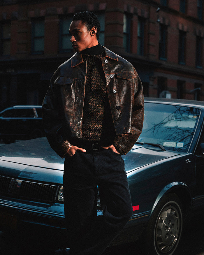 minimum male Lance Jacket 4447 Leather Jacket 1914 Seal Brown