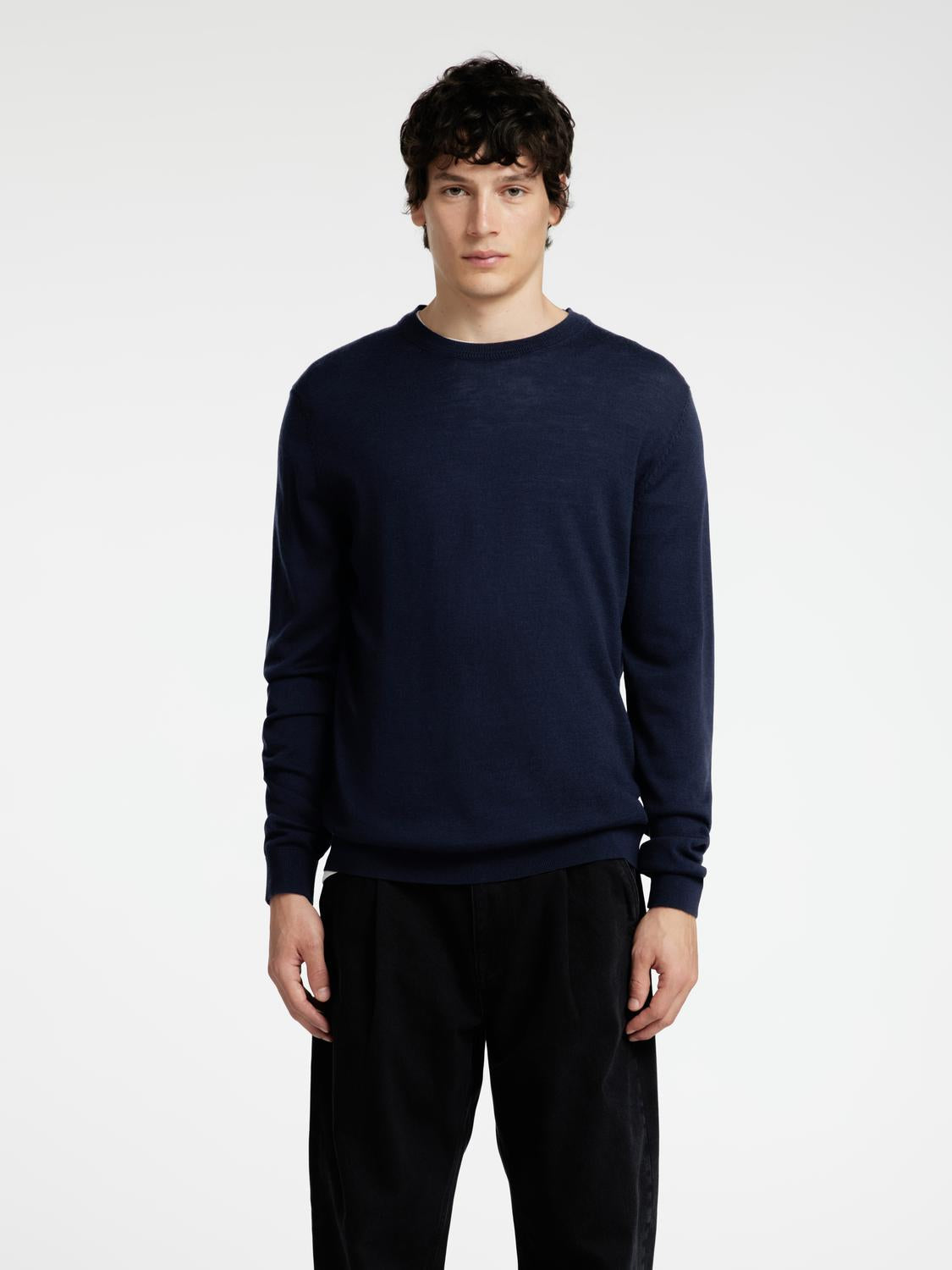 Slhtray Ls Knit Merino Crew Neck Noos