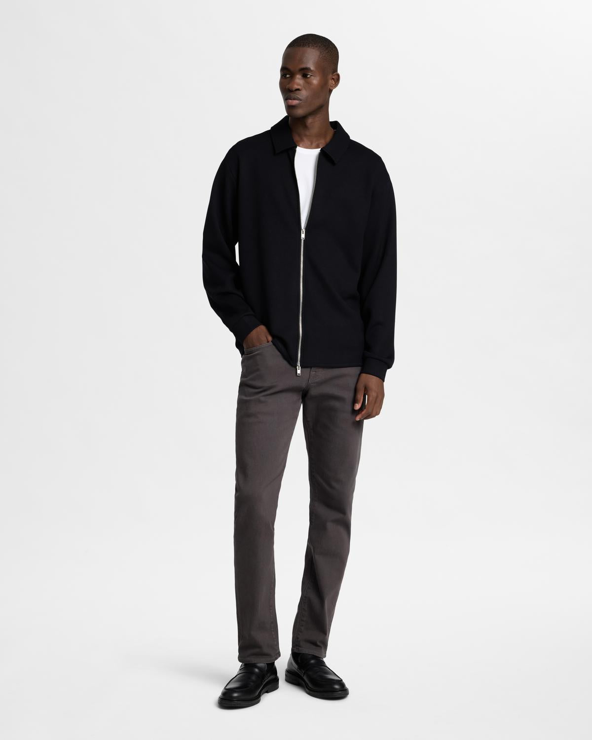 CARDIGAN - Slhemanuel Soft Full Zip Sweat Noos - - Hr Ravn